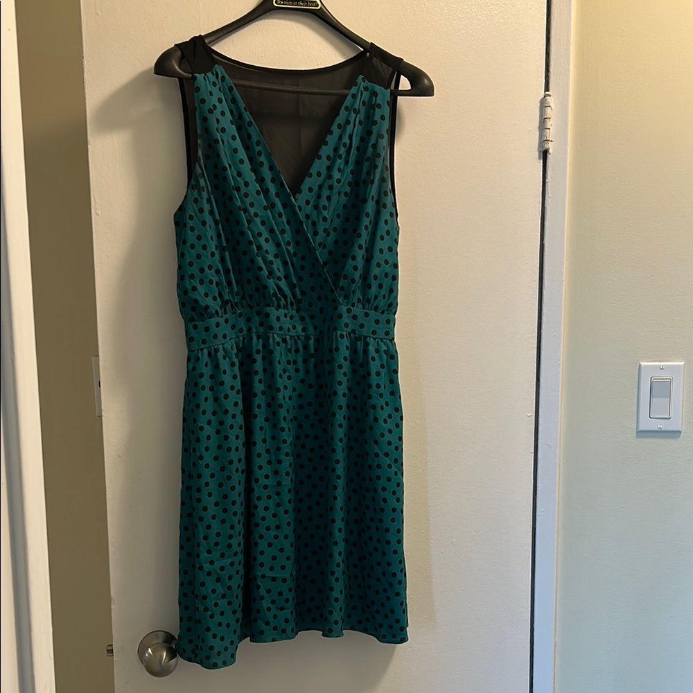 BCBGeneration Green Mini Sundress Sleeveless V-neck